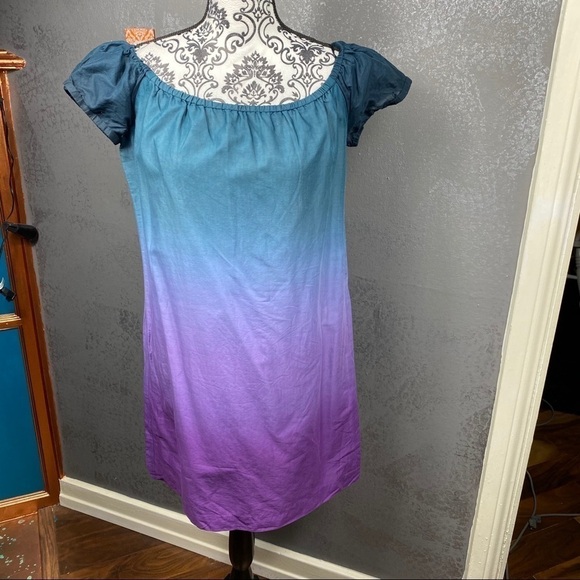 Theory lilian dip dye mini dress purple blue - Picture 2 of 9